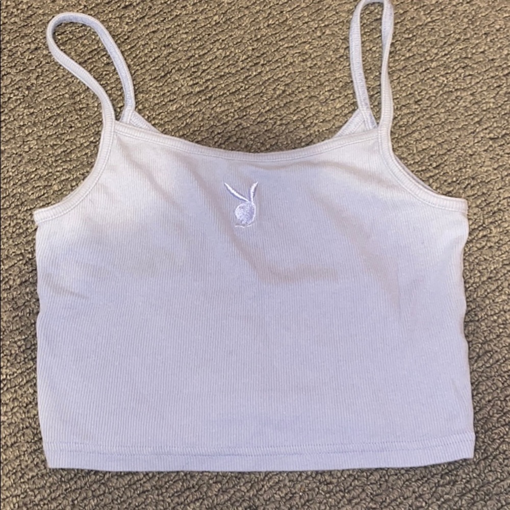 Playboy cropped tank top light purple